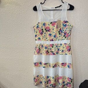 Doe & Rae white and pink Sleeveless Dress